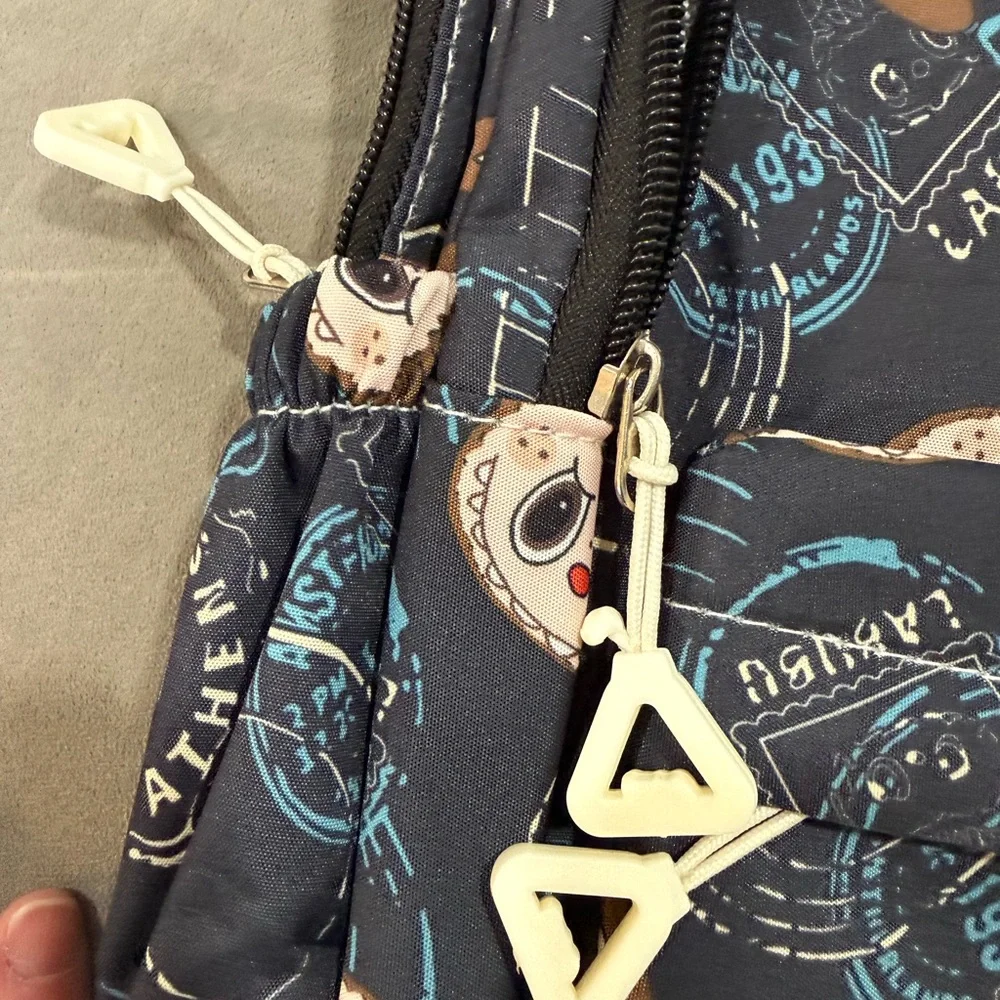 Labubu Black Backpack with adorable travel stamp design, Brand New With Tags - Picture 11 of 11